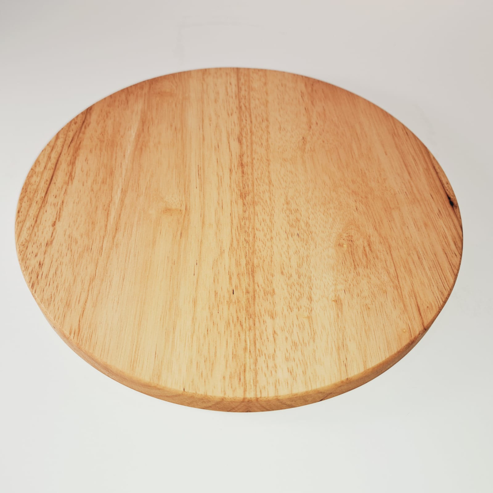 round rubber wood serving board