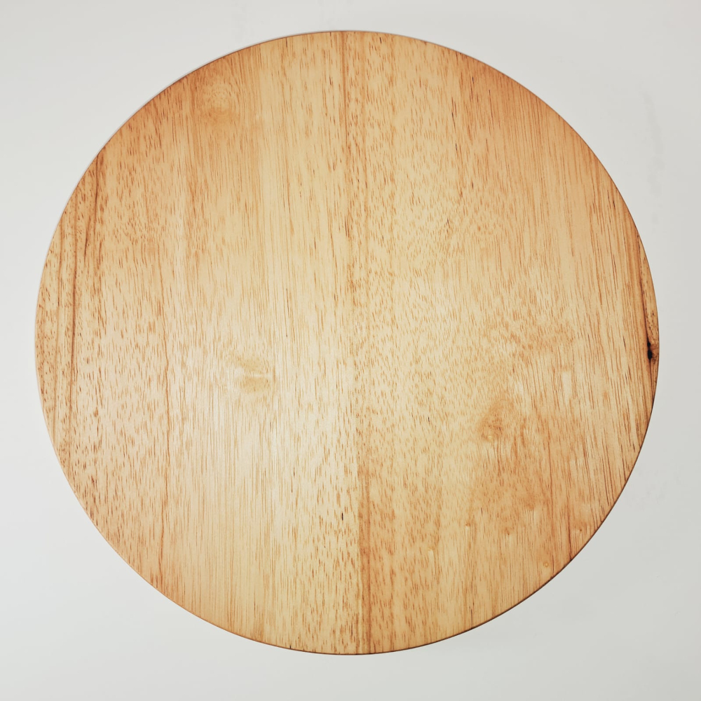 round rubberwood serving board